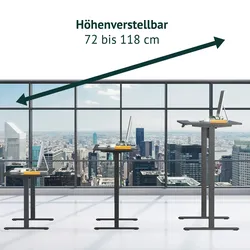 SVITA JIRI Schreibtisch-Gestell elektrisch für Tischplatte höhenverstellbare Tischbeine Memory-Funktion Metall Schwarz