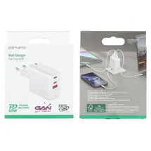 4smarts Ladegerät GaN Flex 65W 2 USB-C+1 USB-A, weiß