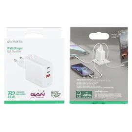 4smarts Ladegerät GaN Flex 65W 2 USB-C+1 USB-A, weiß