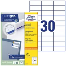 Avery Zweckform Etiketten 3489 weiß 70,0 x 29,7 mm