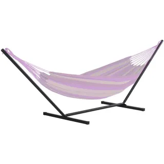 Outsunny Hängemattengestell Schwarz, Metall 92x112x360 cm bis 120 kg