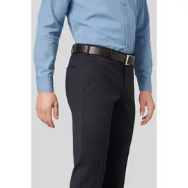 Meyer Anzughose "Bonn", Herren, Gr. 28, Normalgrößen, blau, 53% Polyester, 45% Wolle, 2% Elasthan, unifarben, slim fit lang, Hosen Anzughose, mit 4-Way-Stretch