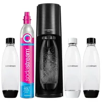 SodaStream Terra Saturator eine Flasche + 2 Sicherungsflaschen weiß und schwarz