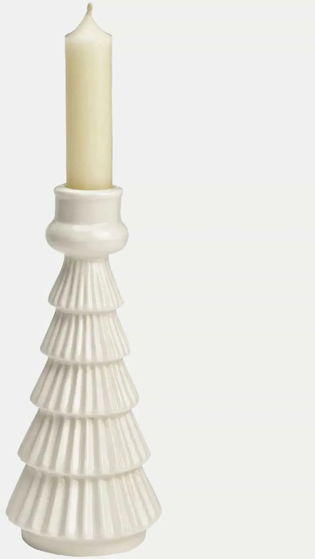 Kerzenhalter Tannenbaum - H 18cm Weiß
