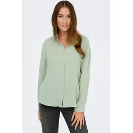 Jdy Hemdbluse JDY "JDYTHEIS LIFE L/S LOOSE SHIRT WVN NOOS", Damen, Gr. L, beige (desert sage), Web, Obermaterial: 100% Baumwolle, unifarben, regular fit hüftbedeckend, Blusen, aus Musselin