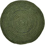 Marrakesch Orient & Mediterran Interior Ethno Boho Deko Jute Teppich Abrila rund 80cm Grün