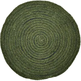 Marrakesch Orient & Mediterran Interior Ethno Boho Deko Jute Teppich Abrila rund 80cm Grün