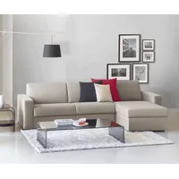 Talamo Italia - Schlafsofa Alicya, Sofa mit umkehrbarer Containerhalbinsel, Standardarmlehnen, 100 % Made in Italy, cm 280 x 95 x 90, Taupe