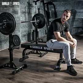 Gorilla Sports Squat Rack Hantelständer Schwarz 105–172 cm