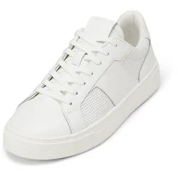 Sneaker MARC O'POLO "aus edlem Rindleder", Herren, Gr. 42, weiß, Obermaterial: 100% Leder, unifarben, Schuhe