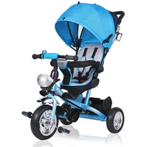 Spielwerk® Dreirad 4in1 mit Schubstange ab 1 Jahr Drehbarer Sitz Getränkehalter Sonnendach Kinderdreirad Fußablage Baby Buggy Laufrad Kleinkind Rosa