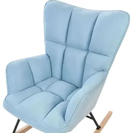 Beliani Schaukelsessel Oulu Polyester 71 x 108 x 83 cm Blau/Schwarz/Braun