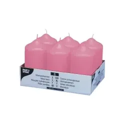 Papstar Stumpenkerzen altrosa 17992 , 1 Packung = 6 Stück