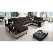 kaiser möbel Ecksofa Großes Ecksofa für das Wohnzimmer mit Bar MELODY IV MAXI beige|braun