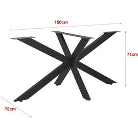 [en.casa] Tischgestell Oberau 150 x 78 x 71 cm