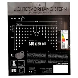 Mojawo Lichtervorhang LED 5 m warmweiß