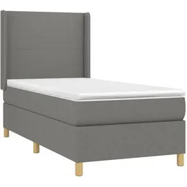 vidaXL Boxspringbett 100 x 200 cm Dunkelgrau