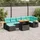 vidaXL Garten-Lounge-Set 8-tlg. grau/schwarz