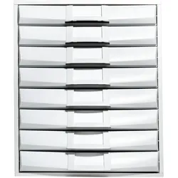 Exacompta 226040D 1x The system Ablagebox mit 8 Schubladen DIN A4 - lichtgrau