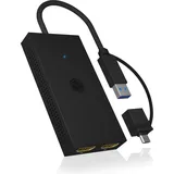 Icy Box IB-SPL1029AC Mobiler USB zu Dual HDMI Splitter