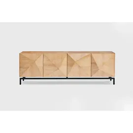 KAWOLA ANJO Lowboard 180/60/44 cm Braun/Schwarz Holz/Metall