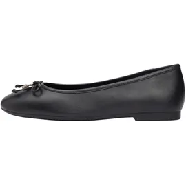 Tommy Hilfiger Damen Hilfiger Smooth LTHR Ballet FW0FW09006 Ballerinas, Schwarz (Schwarz), 36, Black, 36 EU