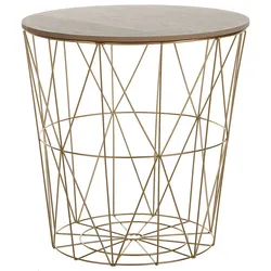 Beistelltisch LANARK Gold mit Stauraum