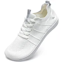 IceUnicorn Breite Barfuss Schuhe Damen Barfußschuhe Leichte Zero-Drop Atmungsaktiv Unisex Herren Minimalistische Outdoor(555Weiß,39EU - 39 EU Weit