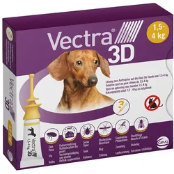 Vectra 3D Lösung gegen Zecken & Flöhe für Hunde 1,5-4 Kg