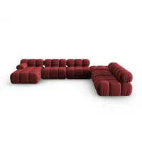 Micadoni Ecksofa Bellis, modular Panorama 7-Sitzer rot