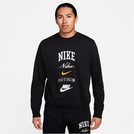 Nike Club Fleece Sweatshirt - Schwarz,Orange,Weiß - XXL