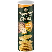 BONASIA Poppadom Lentil Chips Curry Masala – würzige Linsenchips aus 62 % Linsenmehl, glutenfrei, vegan (1 x 70 g)
