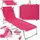 Tectake Chloé Sonnenliege 190 x 68 x 65 cm Pink