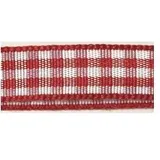 Rayher HOBBY Rayher 5540718 Karoband, rot, 6.3 mm, Rolle 10 m, Bauernkaro, Vichy Karoband, Vichy Bauernkaro, Geschenkband, ohne Draht