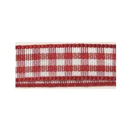 Rayher HOBBY Rayher 5540718 Karoband, rot, 6.3 mm, Rolle 10 m, Bauernkaro, Vichy Karoband, Vichy Bauernkaro, Geschenkband, ohne Draht