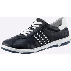 Sneaker RIEKER, Damen, Gr. 41, blau (dunkelblau), Lederimitat, sportlich, Schuhe
