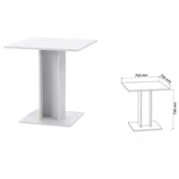 Tisch Weiß matt quadratisch 70x70cm Esstisch Ecuador Säulentisch Küchen kompakt