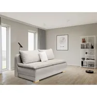 Schlafsofa INOSIGN "Bea", grau (taupe), B:218cm T:96cm, 100%Polyester, Sofas, Dauerschlafsofa, Bettfunktion und-kasten,Boxspringsofa