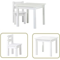Hoppekids Kindersitzgruppe »MADS Kindersitzgruppe«, (Set, 2 tlg., 1 Tisch, 1 Stuhl), weiß