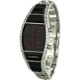 CHRONOTECH Damenuhr Chronotech CT7122LS-03M (Ø 28 mm) - Silber/Rot/Schwarz