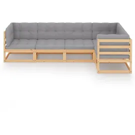 vidaXL Garten-Lounge-Set 5-tlg. grau