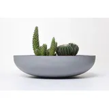 Vivanno Pflanzschale Blumenschale Dekoschale Fiberglas grau Beton-Design 34x9 cm für Garten & Herbstdeko