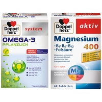 Doppelherz® Omega-3 system pflanzlich + aktiv Magnesium 400 1 St Set