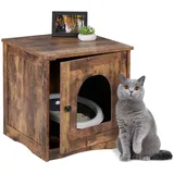 Katzenschrank Katzentoilettenhaus Katzenkommode Katzenhaus 10 kg MDF braun