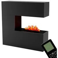 GLOW FIRE Elektrokamin Schiller Wasserdampf Kamin, Elektrischer Kamin, Wasserdampfkamin mit 3D Feuer und Knisterfunktion schwarz