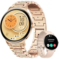 Lige FV12-A-JF Smartwatch (3,6 cm, android ios), Elegante Damen-Smartwatch mit AMOLED-Display und Fitnessfunktionen goldfarben