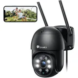 Ctronics PTZ Überwachungskamera Aussen,2K 3MP Kabellose IP WLAN Outdoor Kamera mit Automatische Verfolgung, 30m Nachtsicht in Farbe, 2-Wege Audio, IP66 Wasserdicht, Unterstützt 128GB TF-Karten