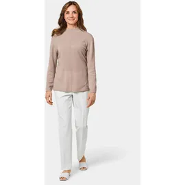 GOLDNER Kaschmirpullover mit Kragen & Ziernaht Beige 22