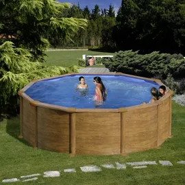 Gre Stahlwandbecken Set mit Holzaspekt 460 x 132 cm