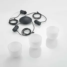 LUCANDE Serina 3-flg. 15 cm rund weiß aus Glas